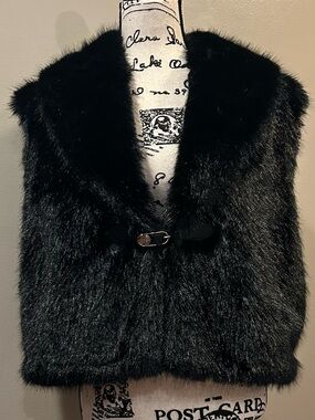 Gemma Layne Faux Fur Vest with Buckle Closure